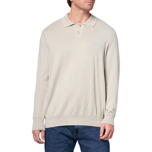 BOSS Men’s Small Logo Wool Blend Sweater(Light Dove Grey)