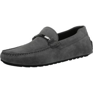 BOSS Men’s Smooth Suede Slip on Drivers(High Rise Grey)
