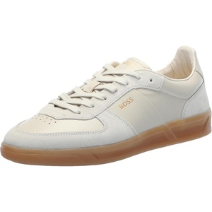 BOSS Men’s Soft Leather Block Logo Low Top Sneaker(Onion Tan)