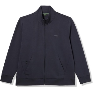 BOSS Men’s Sporty Regular Fit Zip Up Cotton Jacket(Midnight Navy)