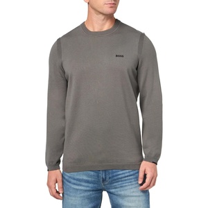 BOSS Men’s Tech Flex Cotton Stretch Knit Sweater(Fossil Grey)