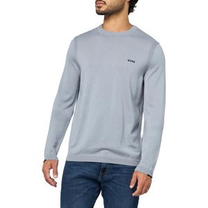 BOSS Men’s Tech Flex Cotton Stretch Knit Sweater(Tradewinds Grey)