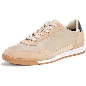 BOSS Men’s Titanium Low Profile Leather Sneaker(Sand Beige)