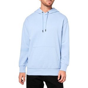BOSS mens Center Logo French Terry Hooded Sweatshirt(Forever Blue)