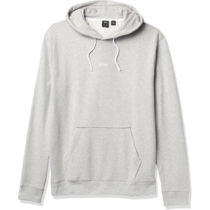 BOSS mens Center Logo French Terry Hooded Sweatshirt(Light Pebble Blue)