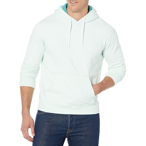 BOSS mens Center Logo French Terry Hooded Sweatshirt(Moonlight Jade)