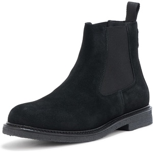 BOSS mens Kobe Suede Chelsea Boots(Black Gloss)